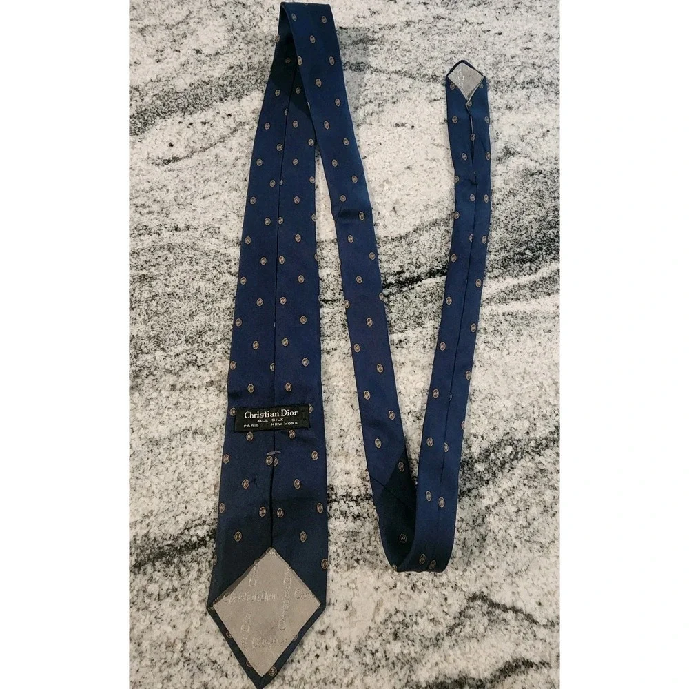 CHRISTIAN DIOR TIE BUNDLE OF 2 SILK USA MONSIEUR YELLOW BLUE PATTERNS DESIGNER